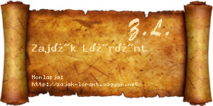 Zaják Lóránt névjegykártya